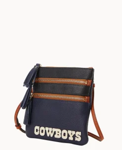 Dooney & Bourke Game Day Ready|Printed Fabric<NFL Triple Zip Crossbody Cowboys