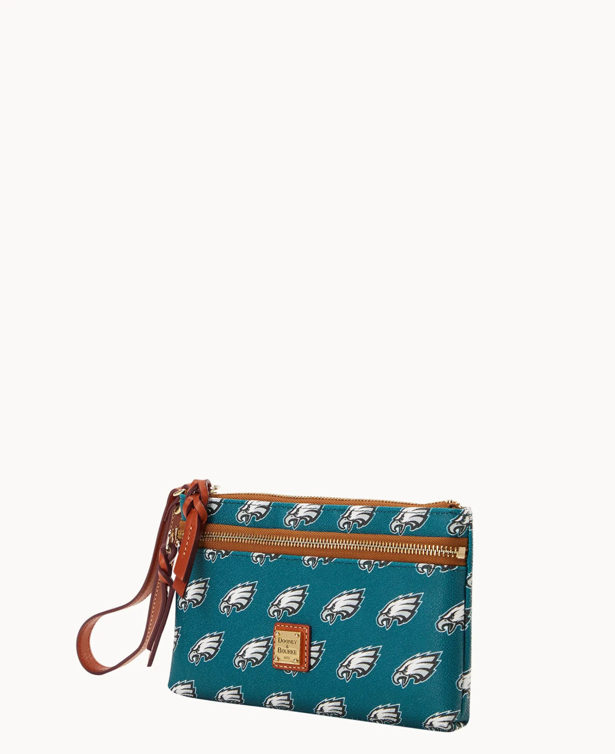 Dooney & Bourke Grab and Go|Wristlets<NFL Eagles Double Zip Wristlet Philadelphia Eagles