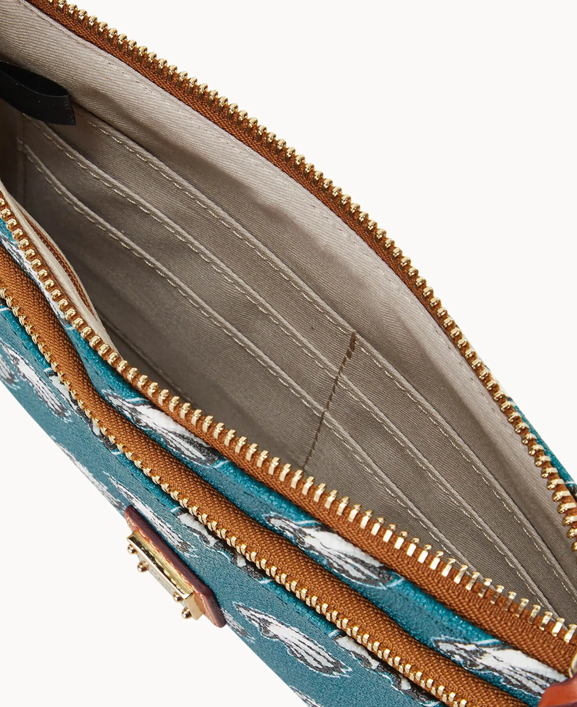 Dooney & Bourke Grab and Go|Wristlets<NFL Eagles Double Zip Wristlet Philadelphia Eagles