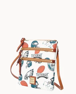 Dooney & Bourke Game Day Ready|Printed Fabric<NFL N S Triple Zip Crossbody EAGLES