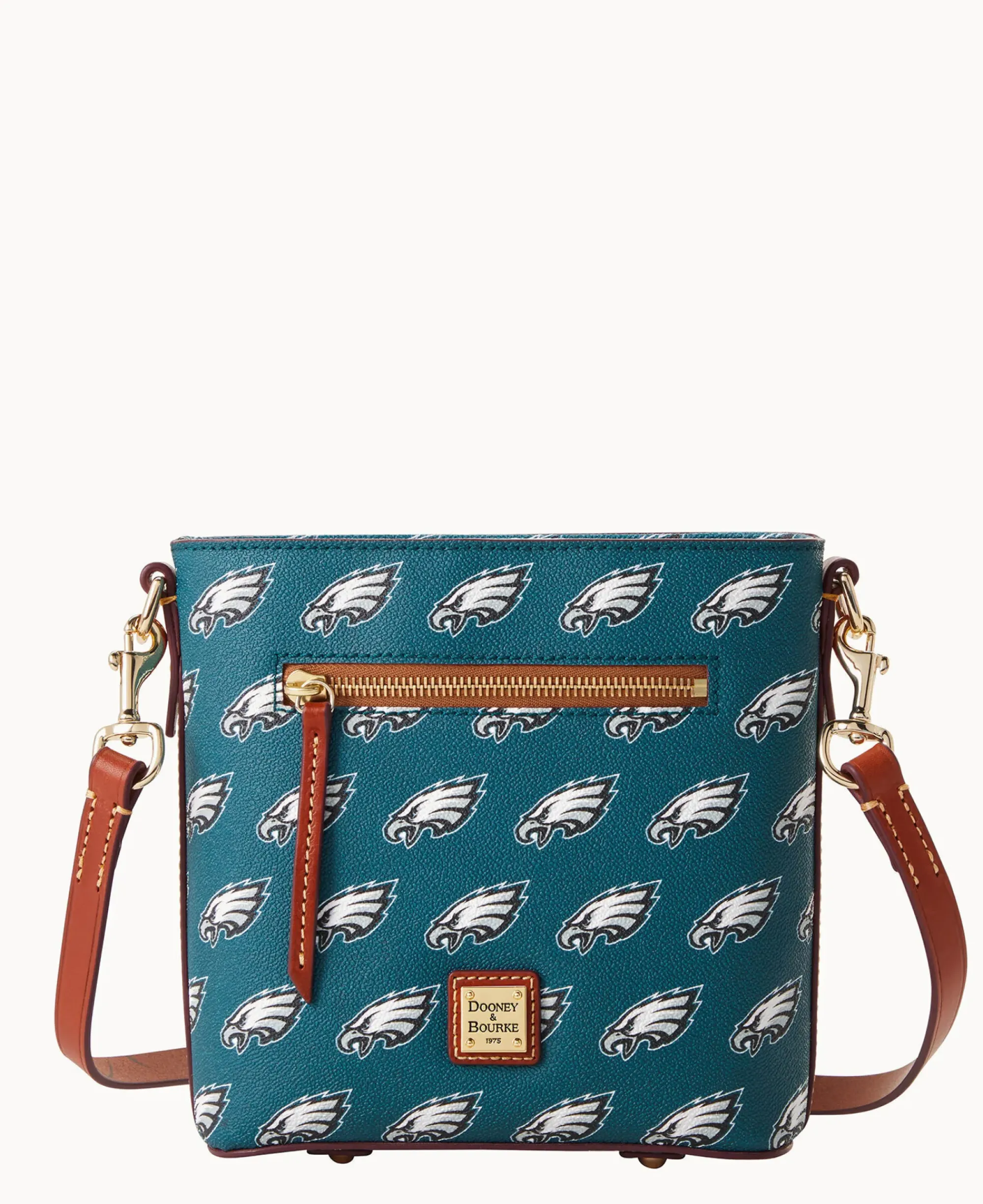 Dooney & Bourke Game Day Ready|Printed Fabric<NFL Small Zip Crossbody EAGLES