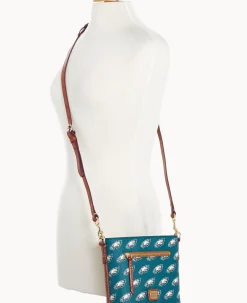 Dooney & Bourke Game Day Ready|Printed Fabric<NFL Small Zip Crossbody EAGLES