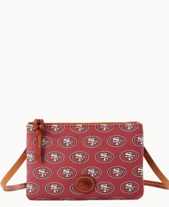 Dooney & Bourke Game Day Ready|Printed Fabric<NFL Top Zip Crossbody 49ERS