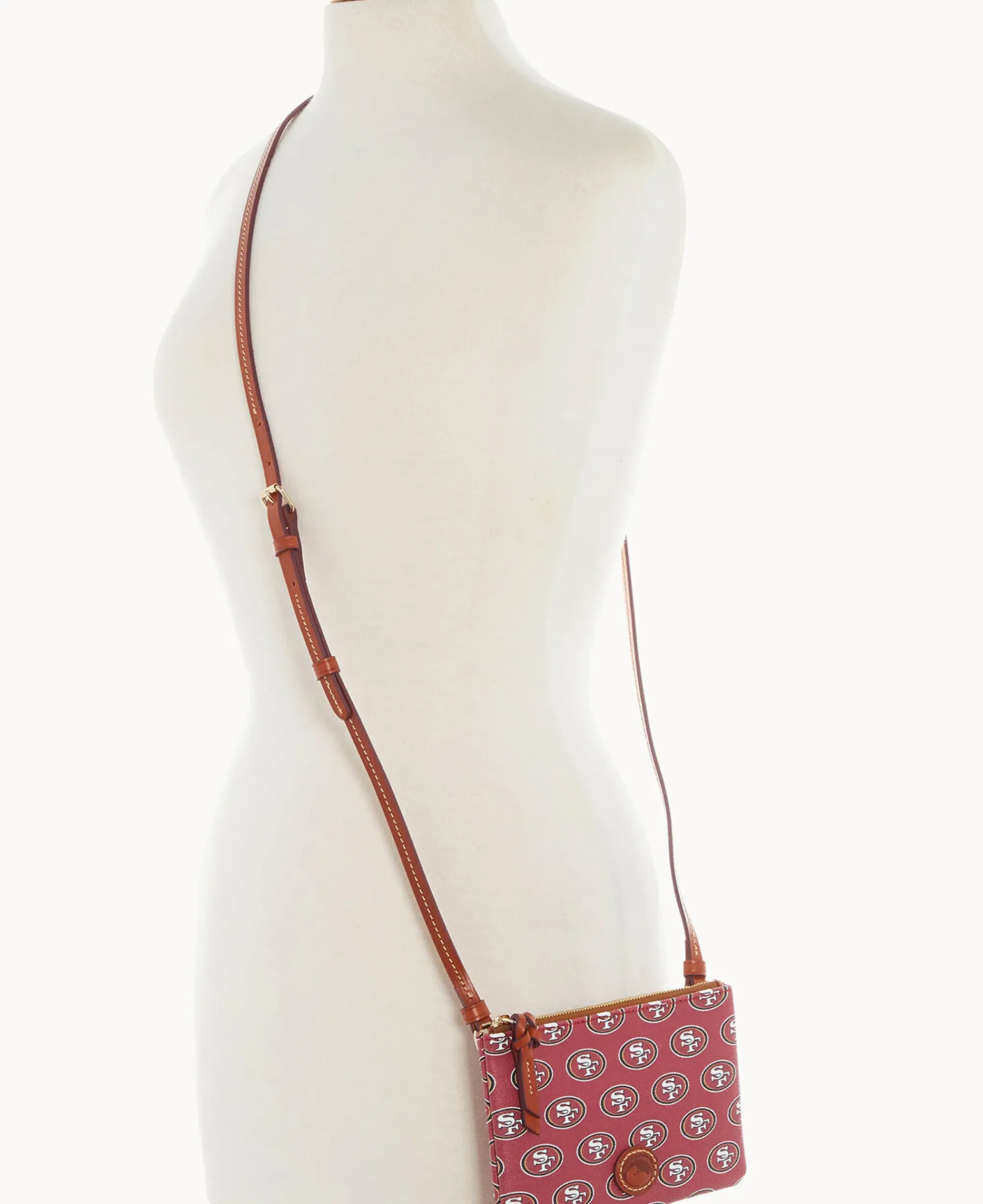 Dooney & Bourke Game Day Ready|Printed Fabric<NFL Top Zip Crossbody 49ERS