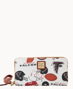 Dooney & Bourke Grab and Go|Wristlets<NFL Large Zip Around Wristlet FALCONS