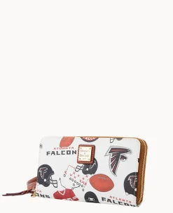 Dooney & Bourke Grab and Go|Wristlets<NFL Large Zip Around Wristlet FALCONS