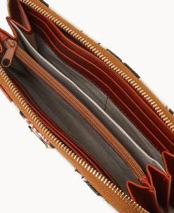 Dooney & Bourke Grab and Go|Wristlets<NFL Large Zip Around Wristlet FALCONS
