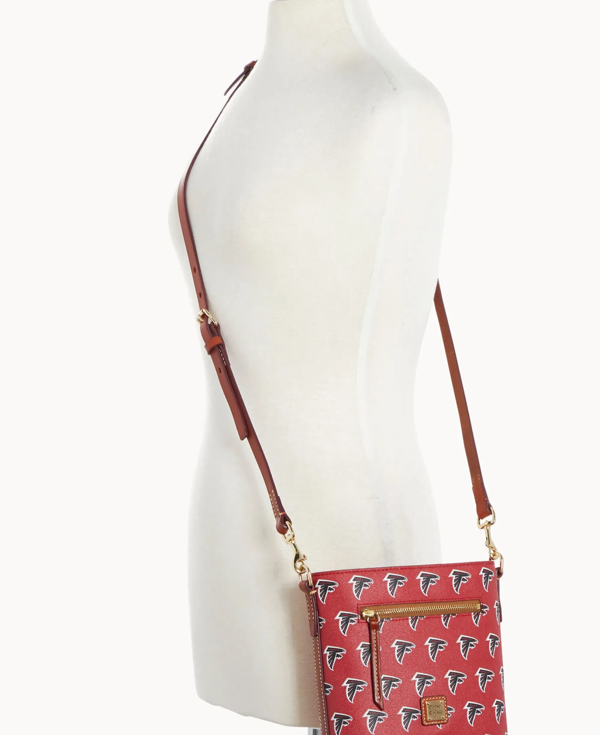 Dooney & Bourke Game Day Ready|Printed Fabric<NFL Small Zip Crossbody FALCONS