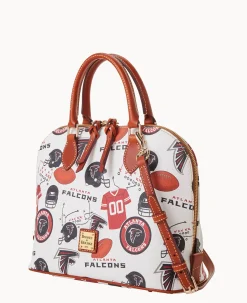 Dooney & Bourke Game Day Ready|Printed Fabric<NFL Zip Zip Satchel FALCONS