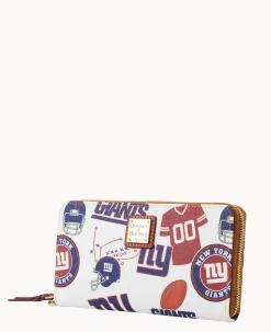 Dooney & Bourke Grab and Go|Wristlets<NFL Large Zip Around Wristlet GIANTS