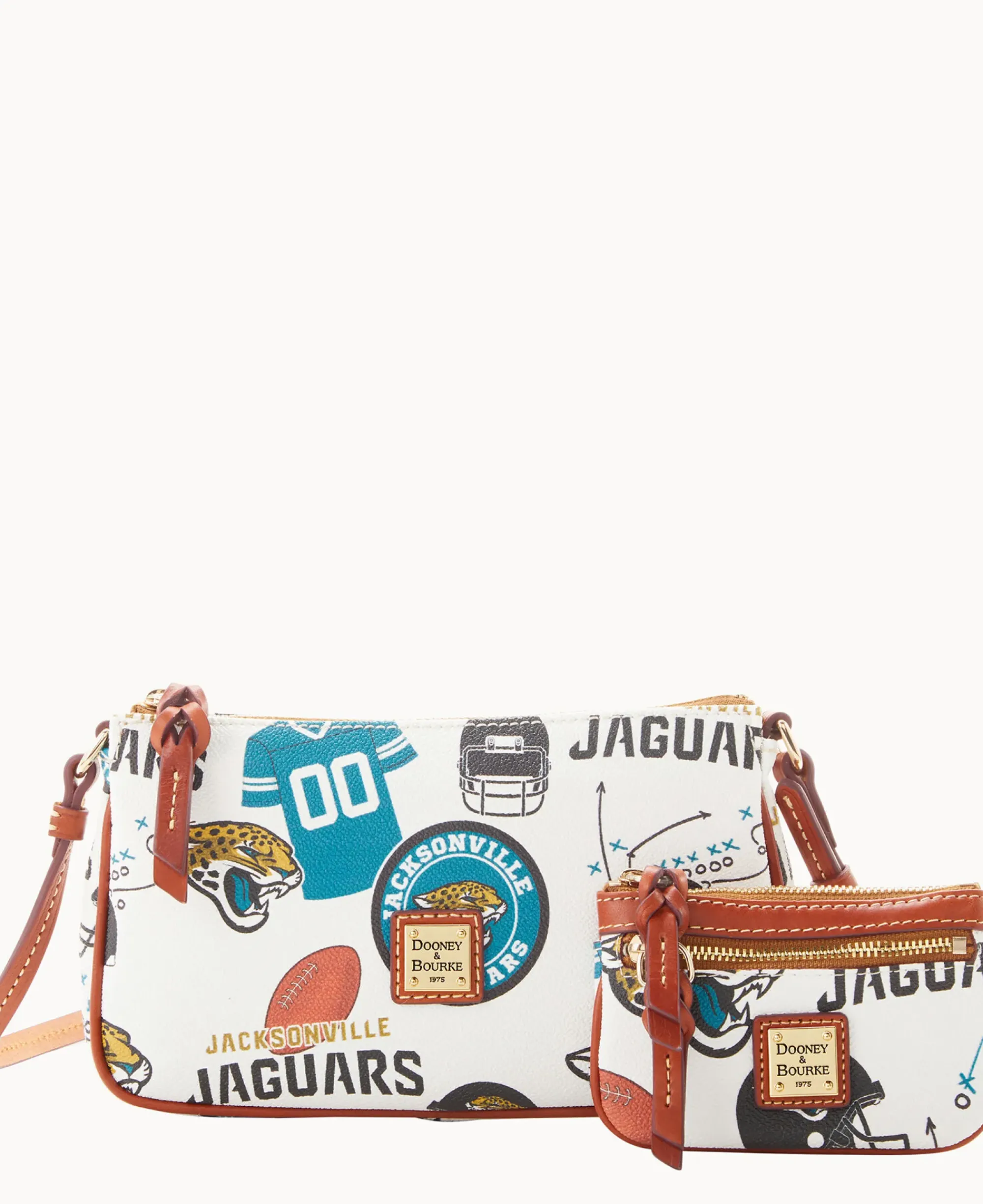 Dooney & Bourke Game Day Ready|Printed Fabric<NFL Lexi Crossbody Sm Coin Case JAGUARS