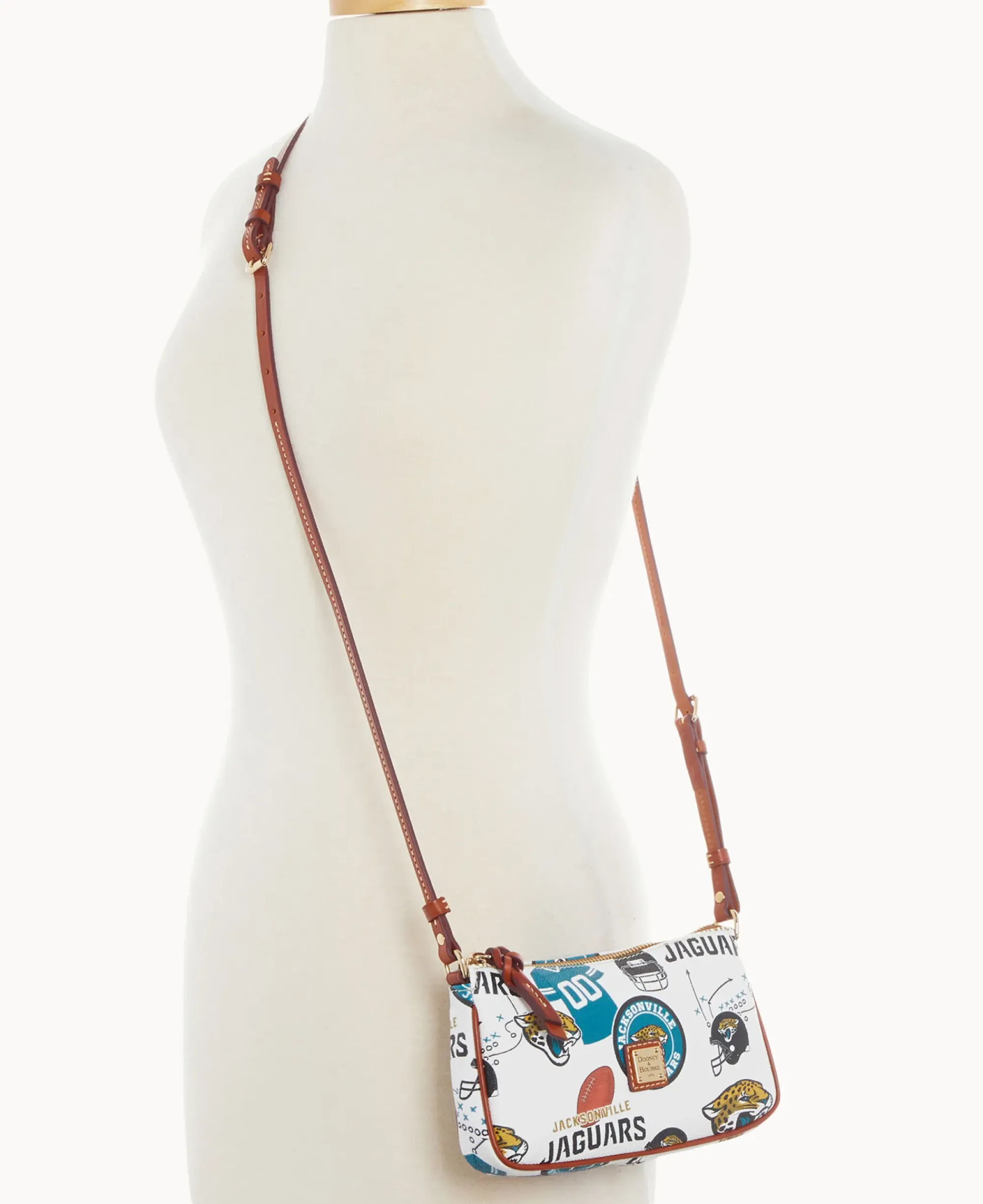 Dooney & Bourke Game Day Ready|Printed Fabric<NFL Lexi Crossbody Sm Coin Case JAGUARS
