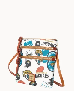 Dooney & Bourke Game Day Ready|Printed Fabric<NFL N S Triple Zip Crossbody JAGUARS