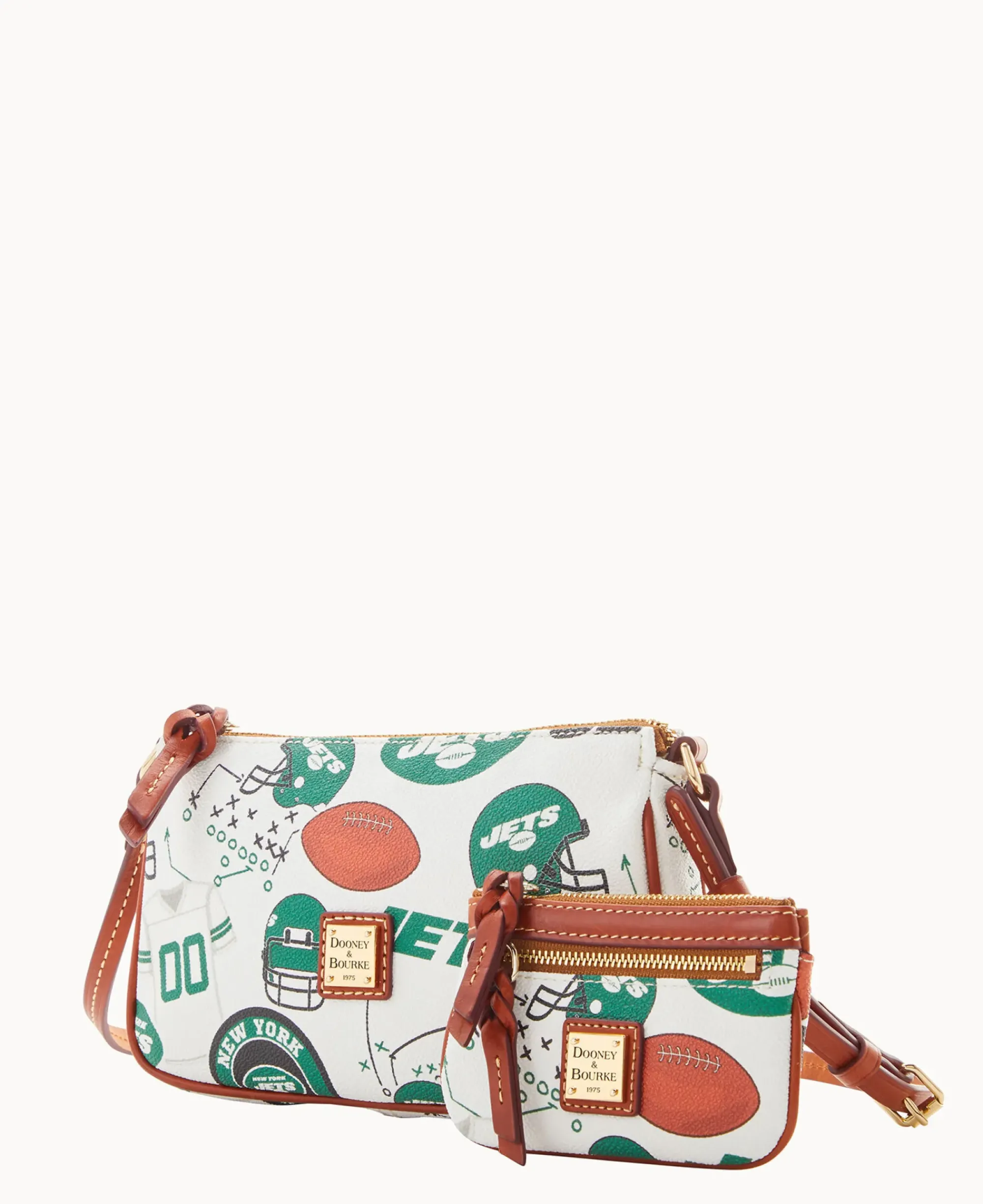 Dooney & Bourke Game Day Ready|Printed Fabric<NFL Lexi Crossbody Sm Coin Case JETS