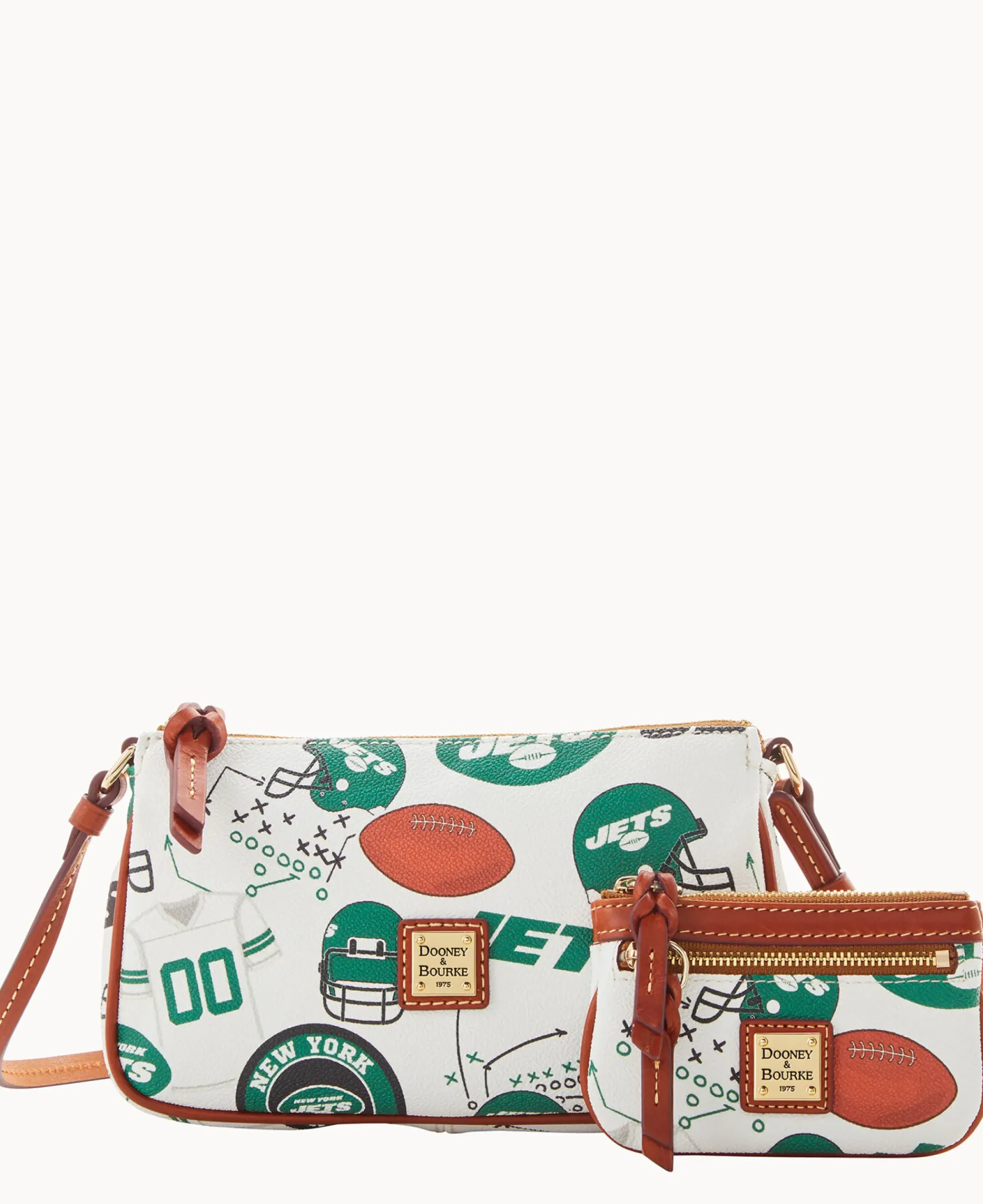 Dooney & Bourke Game Day Ready|Printed Fabric<NFL Lexi Crossbody Sm Coin Case JETS