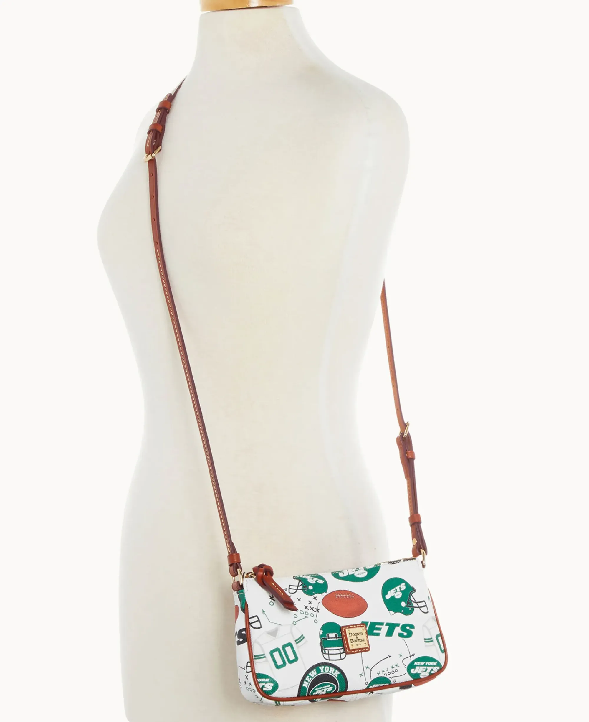 Dooney & Bourke Game Day Ready|Printed Fabric<NFL Lexi Crossbody Sm Coin Case JETS