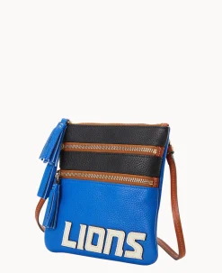 Dooney & Bourke Game Day Ready|Printed Fabric<NFL Triple Zip Crossbody Lions