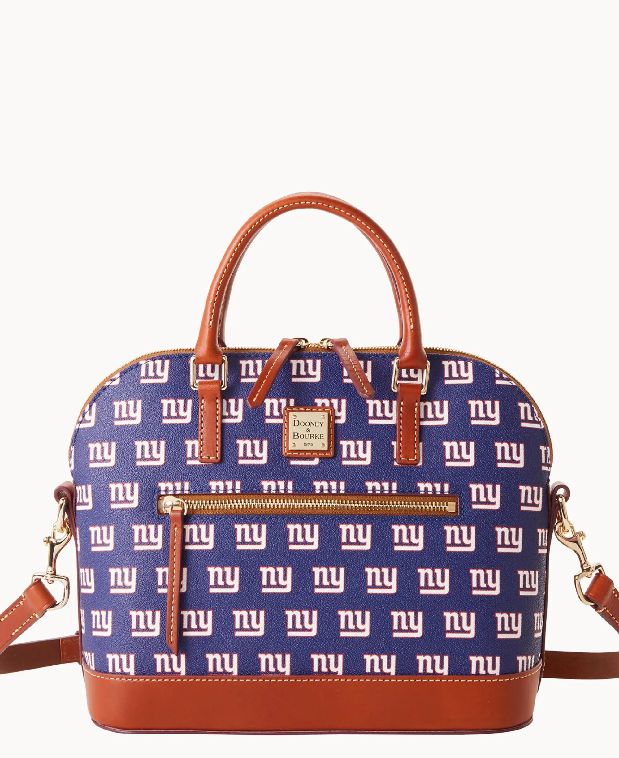 Dooney & Bourke Game Day Ready|Printed Fabric<NFL NY Domed Zip Satchel Giants