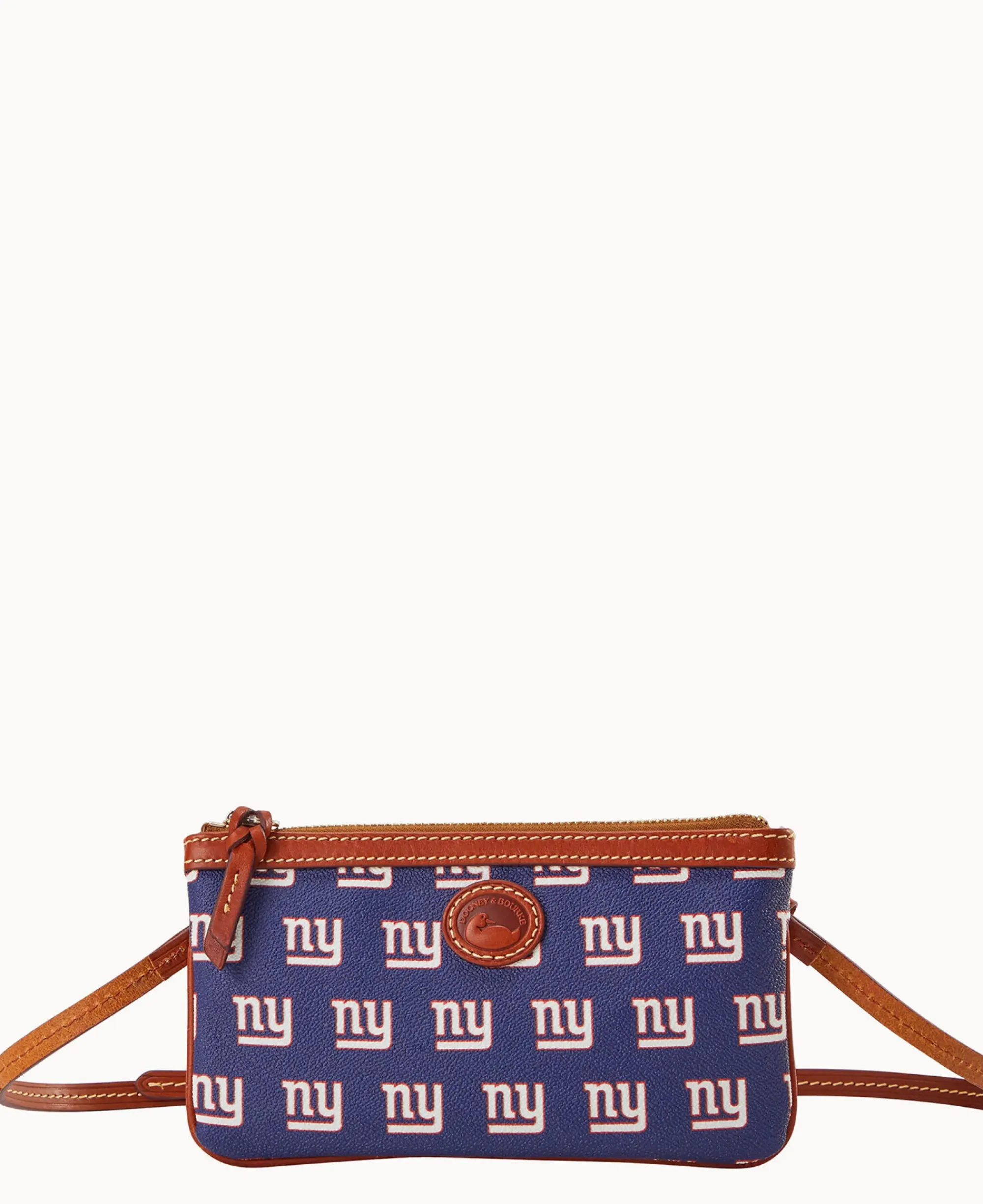 Dooney & Bourke Game Day Ready|Printed Fabric<NFL NY Large Slim Crossbody Giants