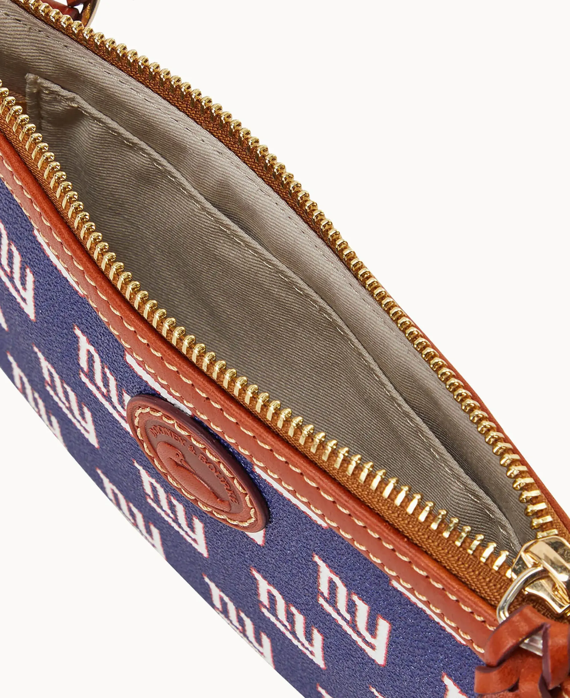 Dooney & Bourke Game Day Ready|Printed Fabric<NFL NY Large Slim Crossbody Giants