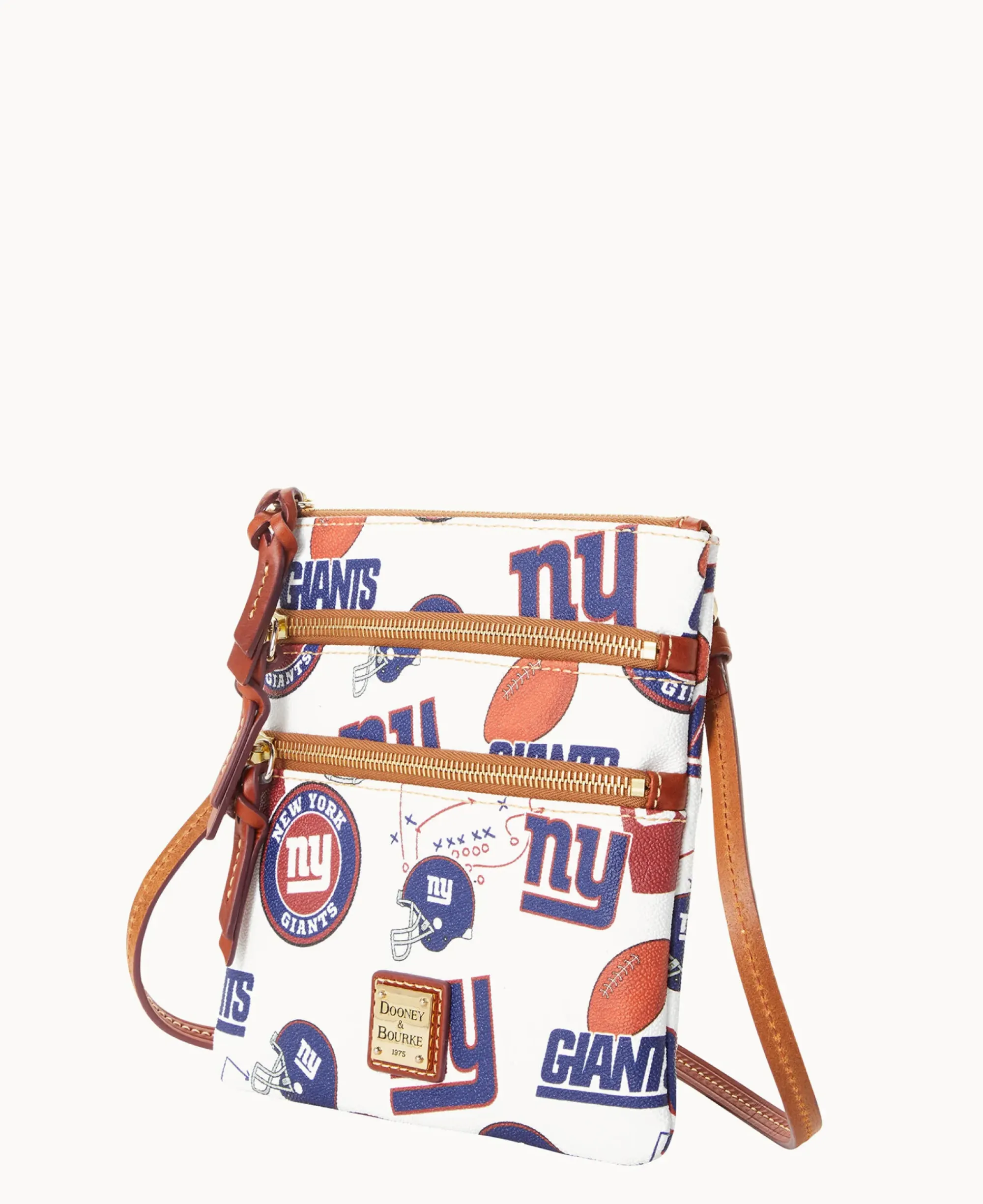 Dooney & Bourke Game Day Ready|Printed Fabric<NFL NY N S Triple Zip Crossbody GIANTS