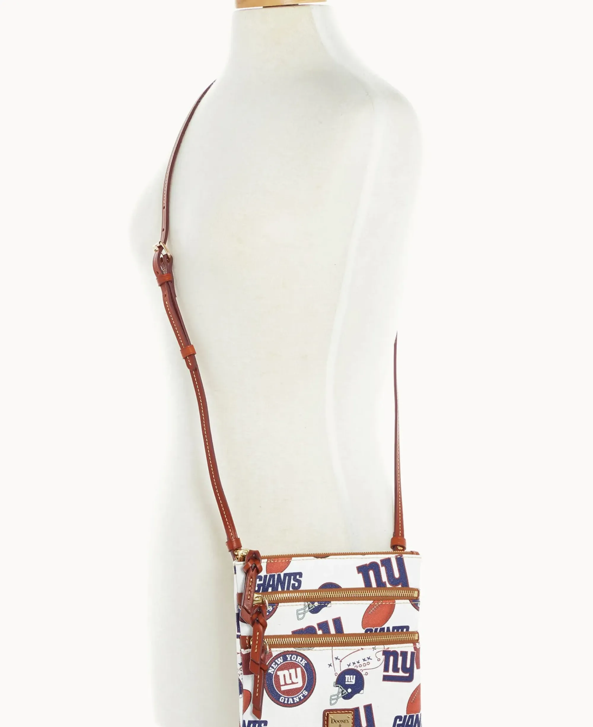 Dooney & Bourke Game Day Ready|Printed Fabric<NFL NY N S Triple Zip Crossbody GIANTS