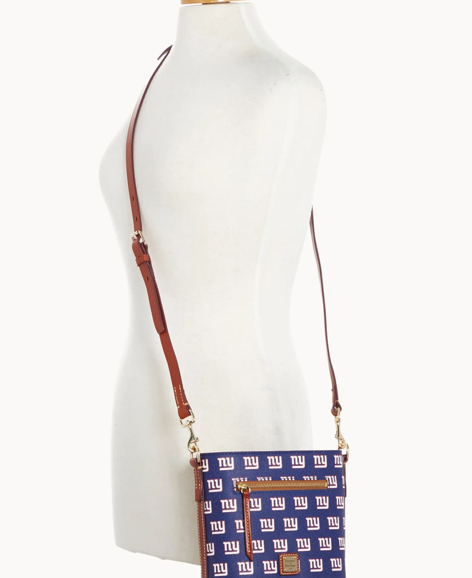 Dooney & Bourke Game Day Ready|Printed Fabric<NFL NY Small Zip Crossbody GIANTS