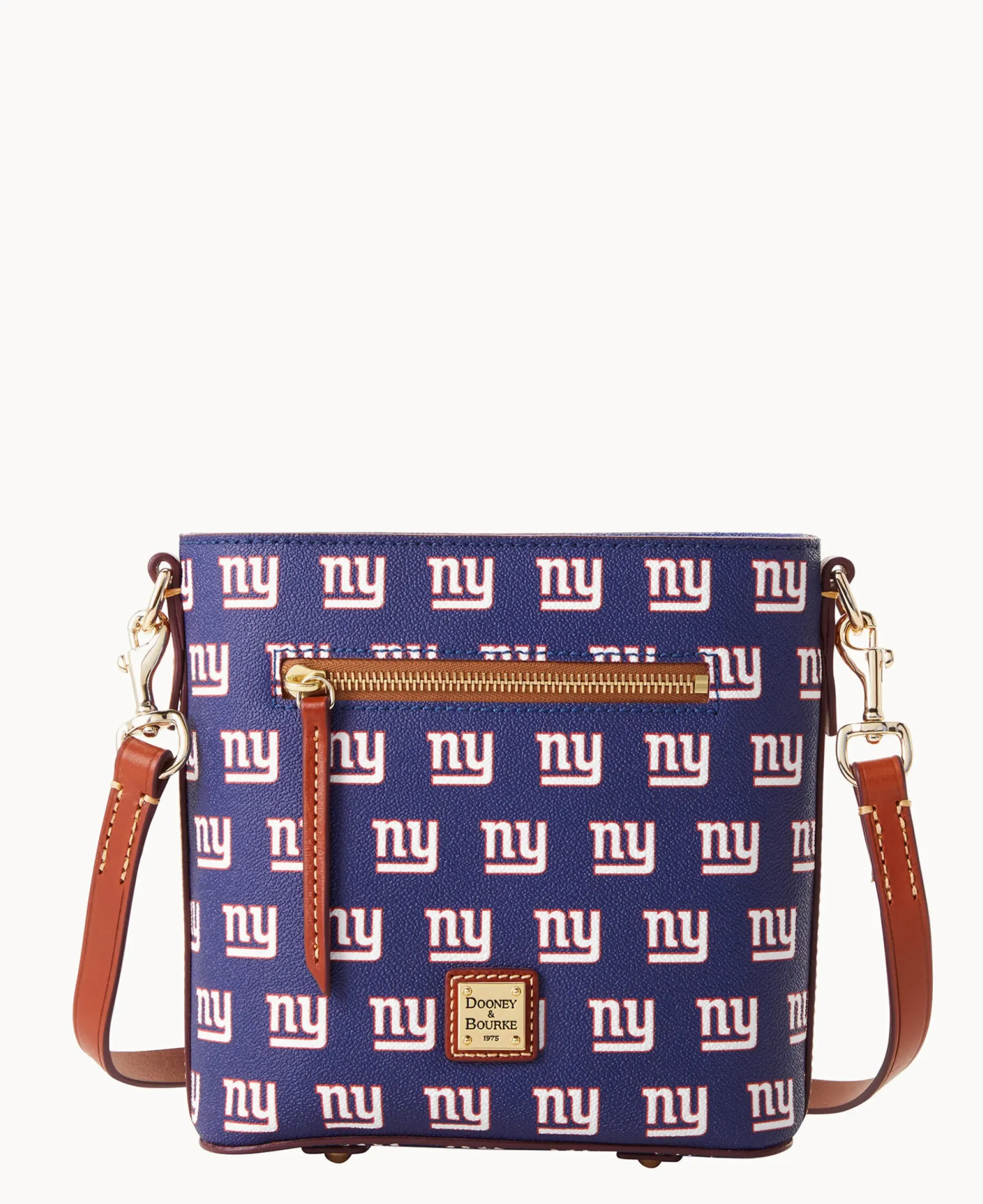 Dooney & Bourke Game Day Ready|Printed Fabric<NFL NY Small Zip Crossbody GIANTS