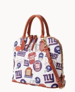 Dooney & Bourke Game Day Ready|Printed Fabric<NFL NY Zip Zip Satchel Giants