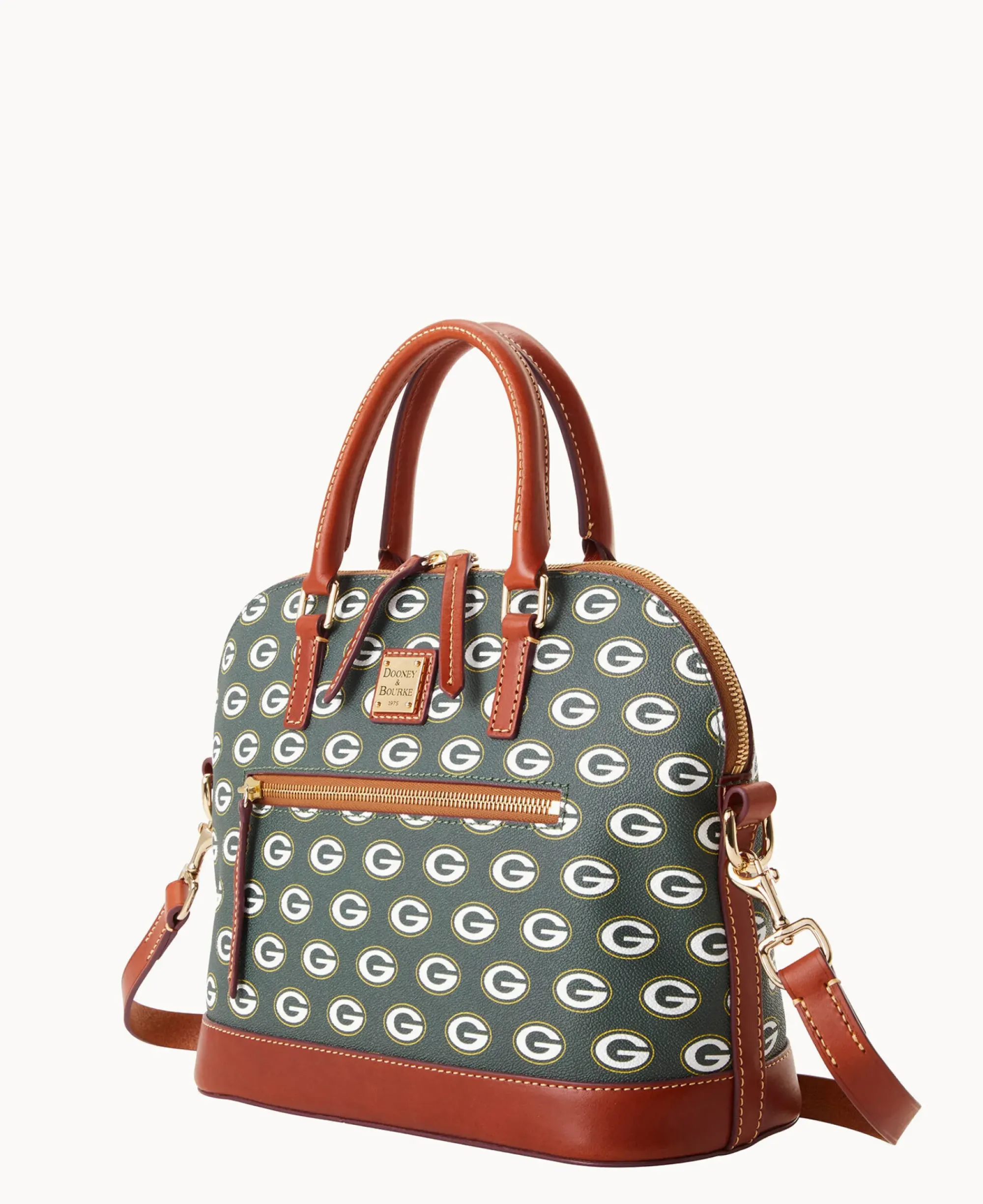 Dooney & Bourke Game Day Ready|Printed Fabric<NFL Domed Zip Satchel PACKERS