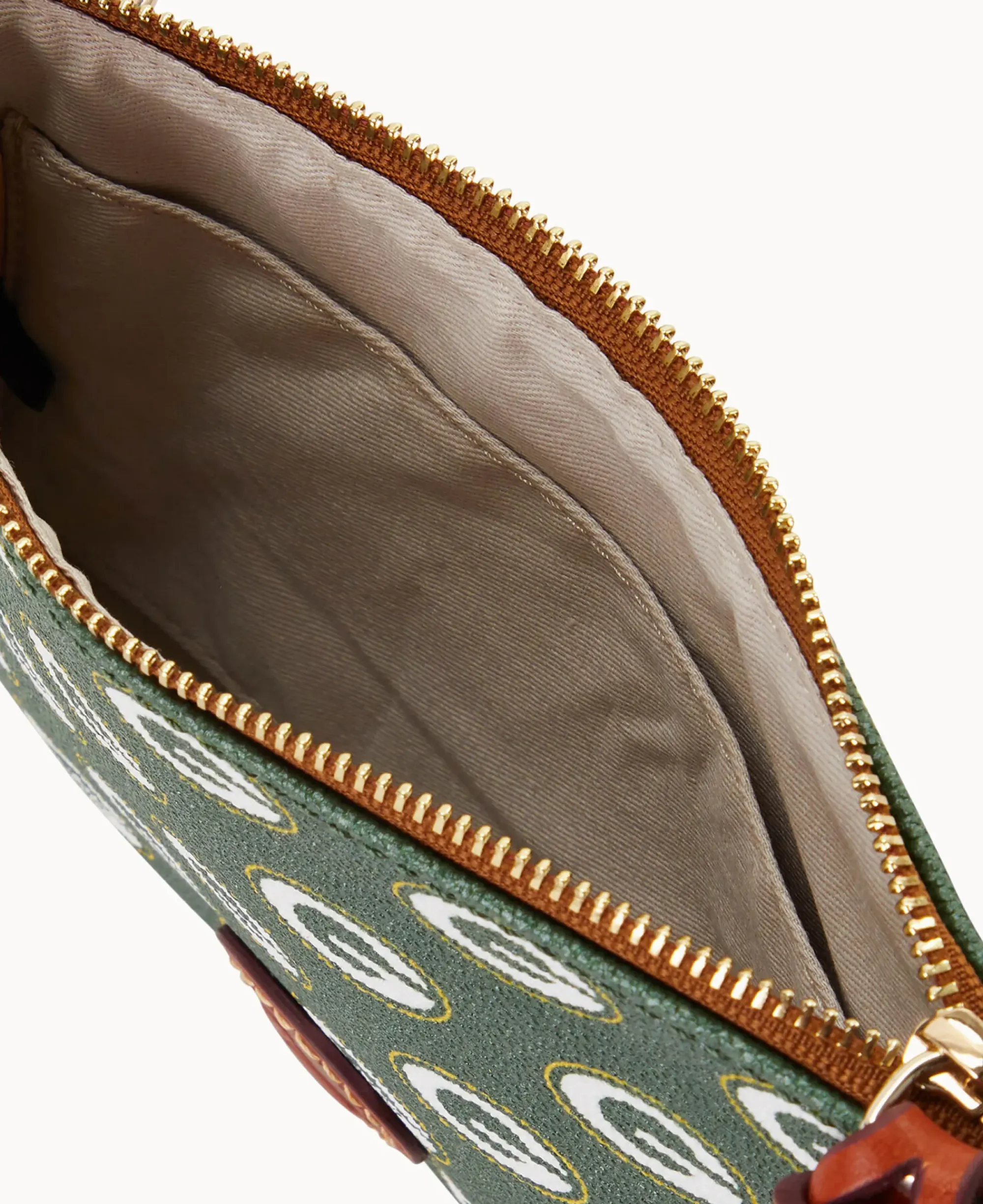 Dooney & Bourke Game Day Ready|Printed Fabric<NFL Top Zip Crossbody Packers