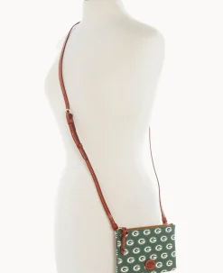 Dooney & Bourke Game Day Ready|Printed Fabric<NFL Top Zip Crossbody Packers
