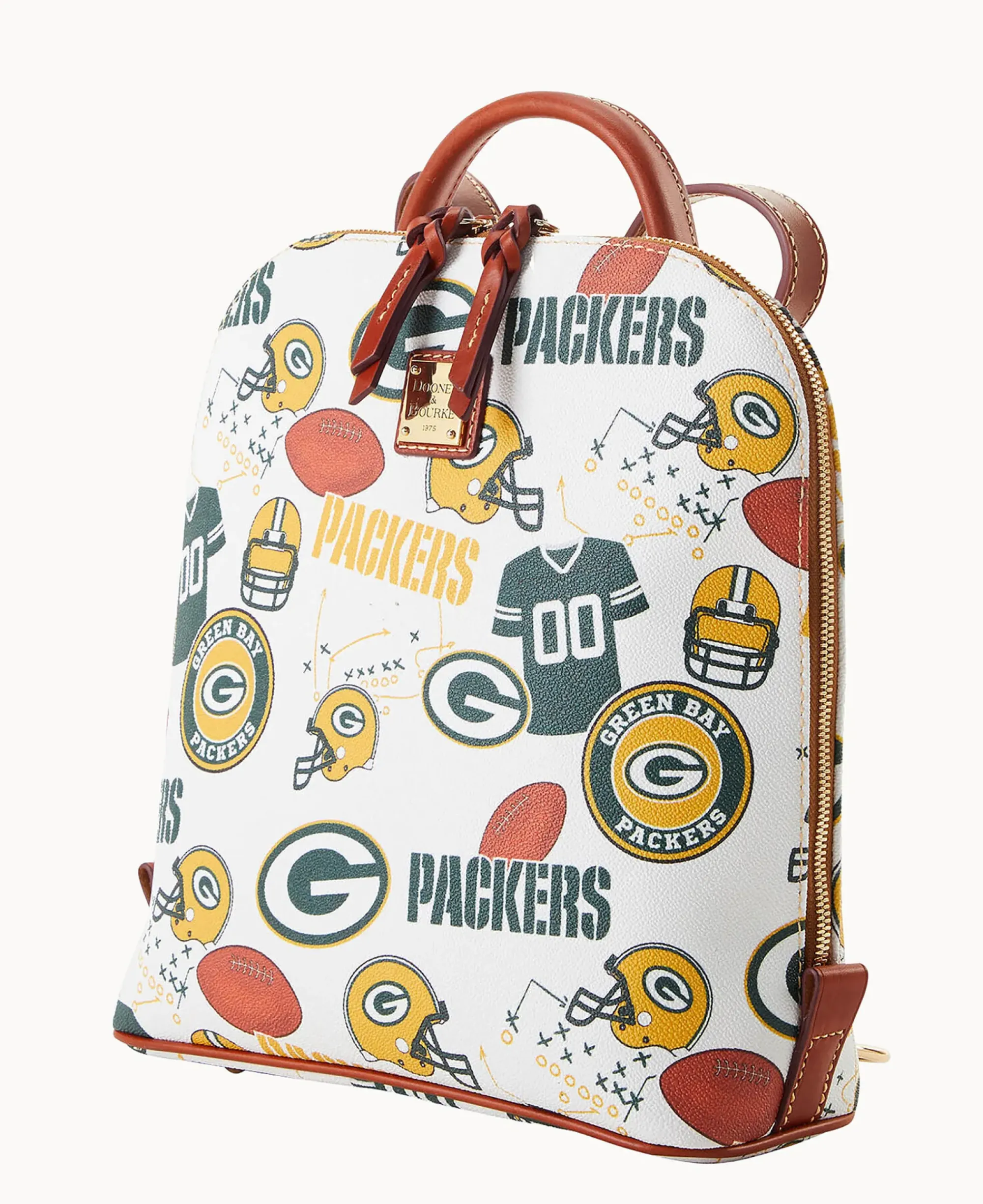 Dooney & Bourke Game Day Ready|Printed Fabric<NFL Zip Pod Backpack PACKERS