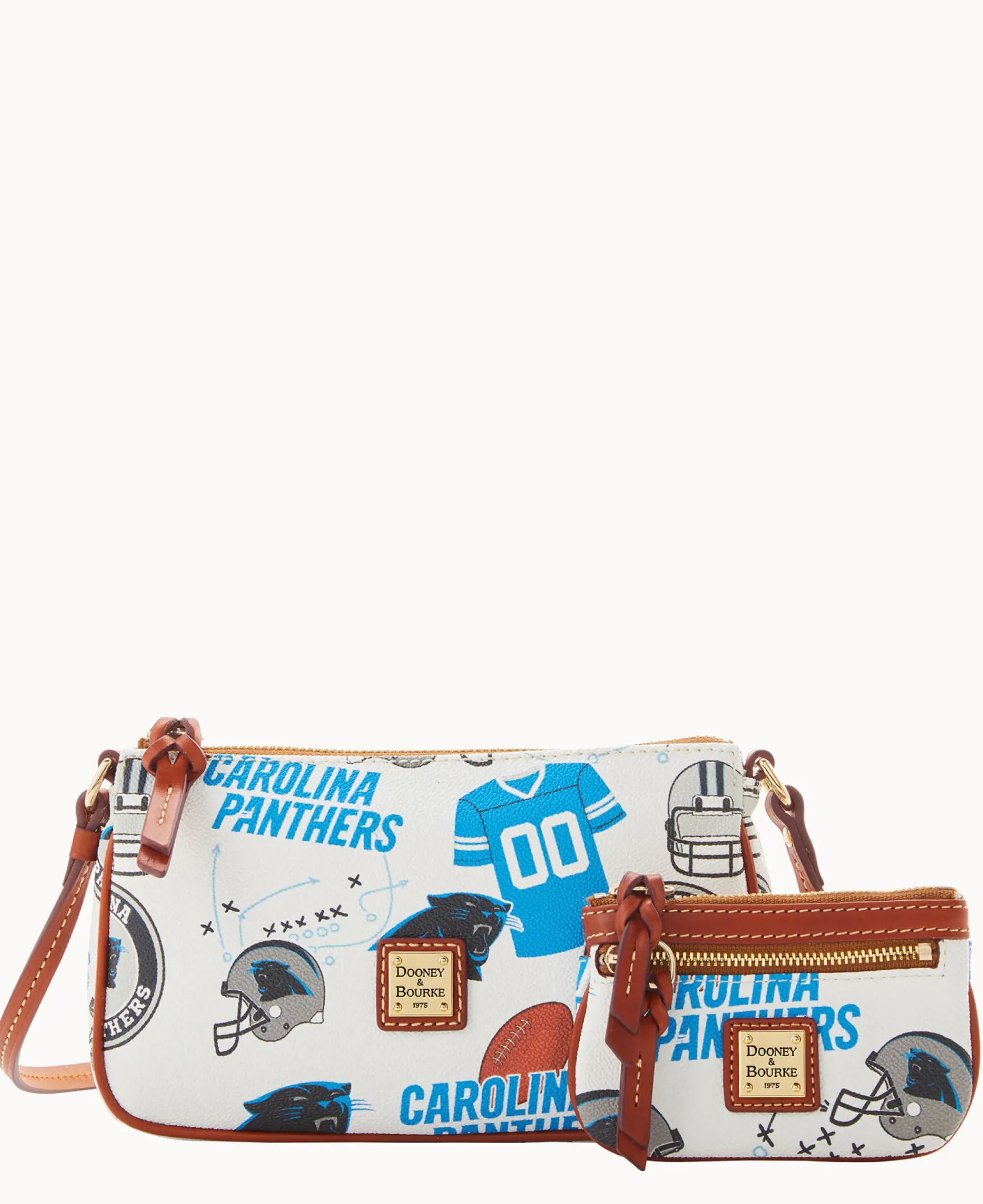 Dooney & Bourke Game Day Ready|Printed Fabric<NFL Lexi Crossbody Sm Coin Case PANTHERS