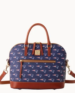 Dooney & Bourke Game Day Ready|Printed Fabric<NFL Domed Zip Satchel PATRIOTS