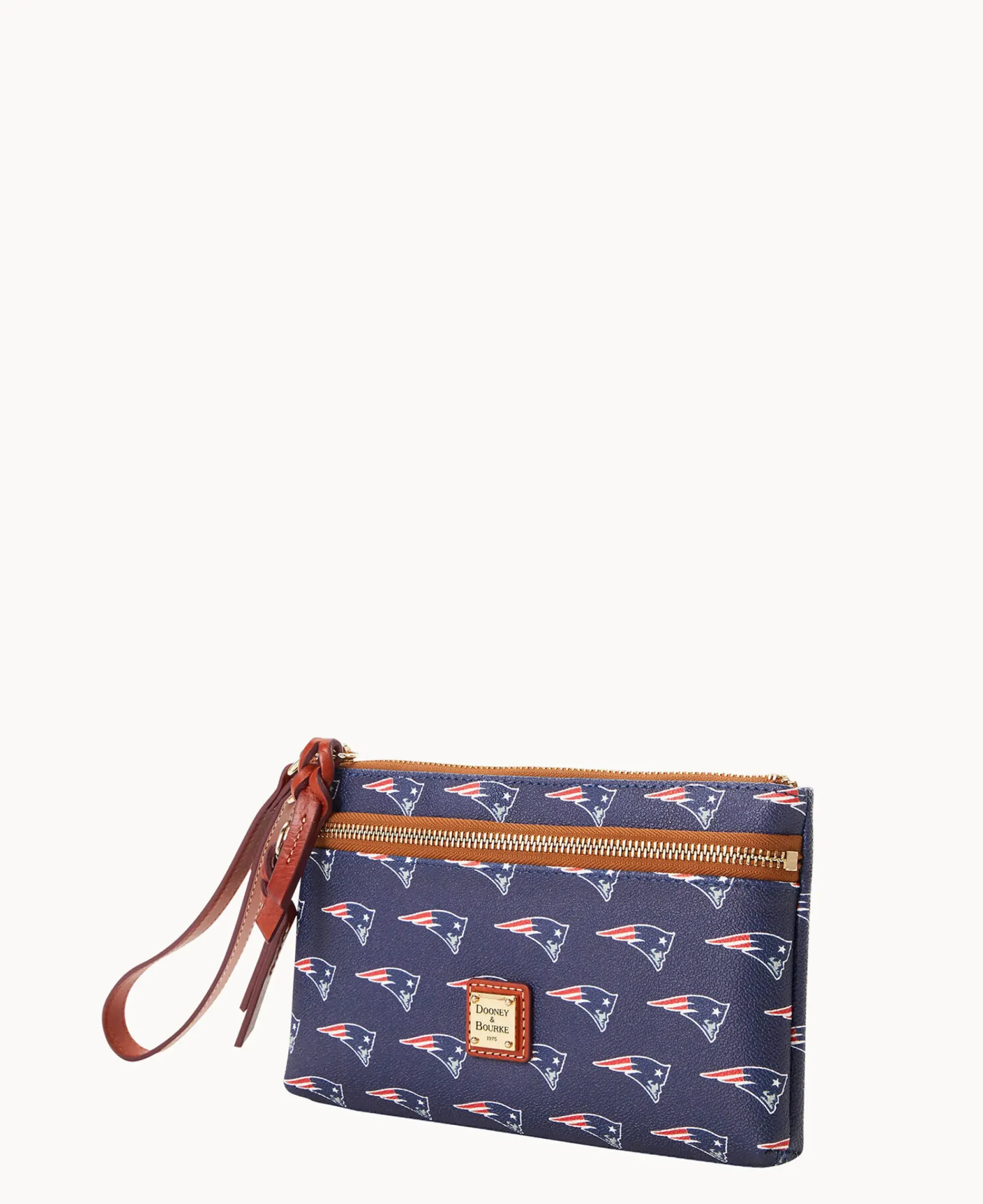 Dooney & Bourke Grab and Go|Wristlets<NFL Patriots Double Zip Wristlet New England Patriots
