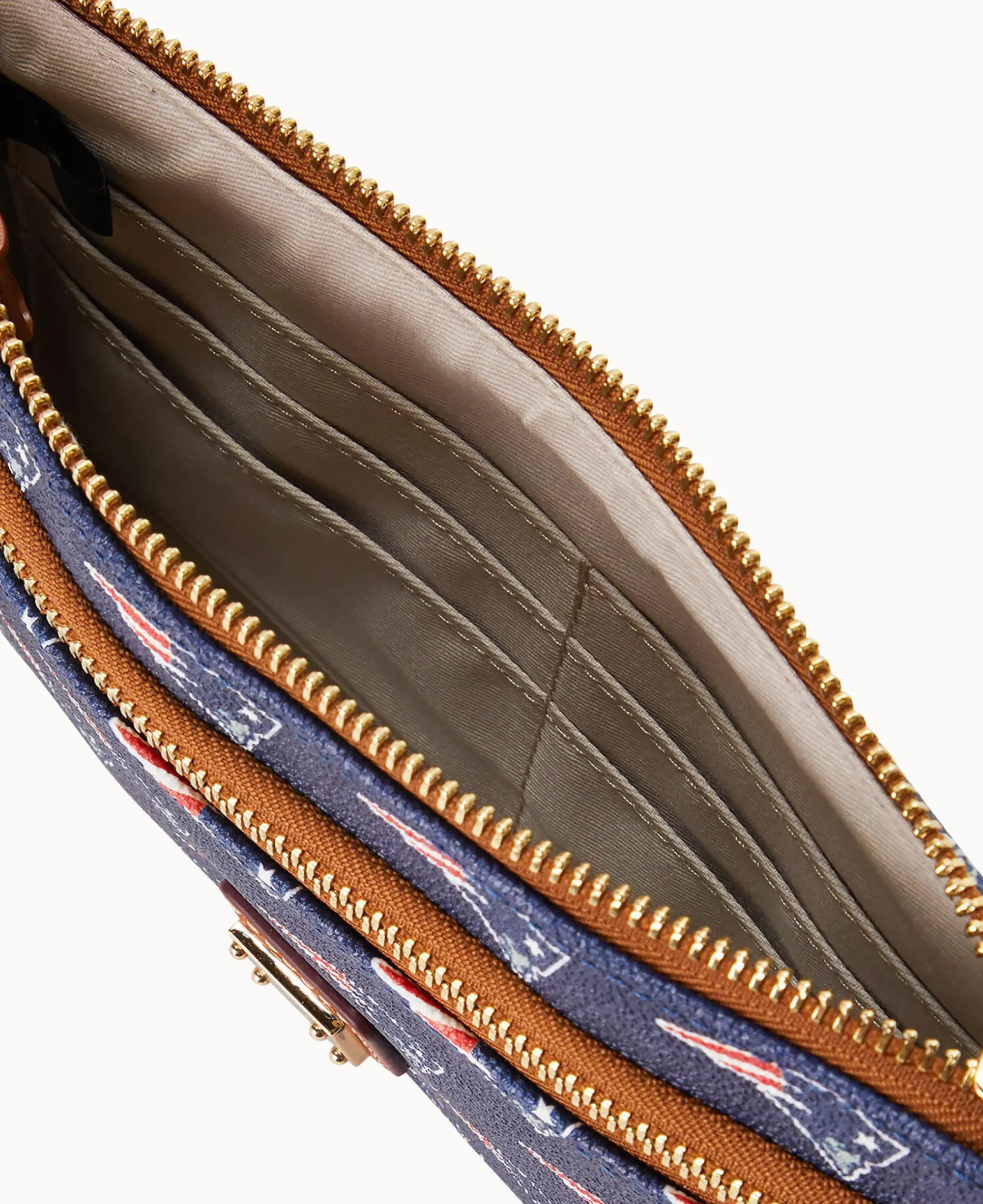 Dooney & Bourke Grab and Go|Wristlets<NFL Patriots Double Zip Wristlet New England Patriots