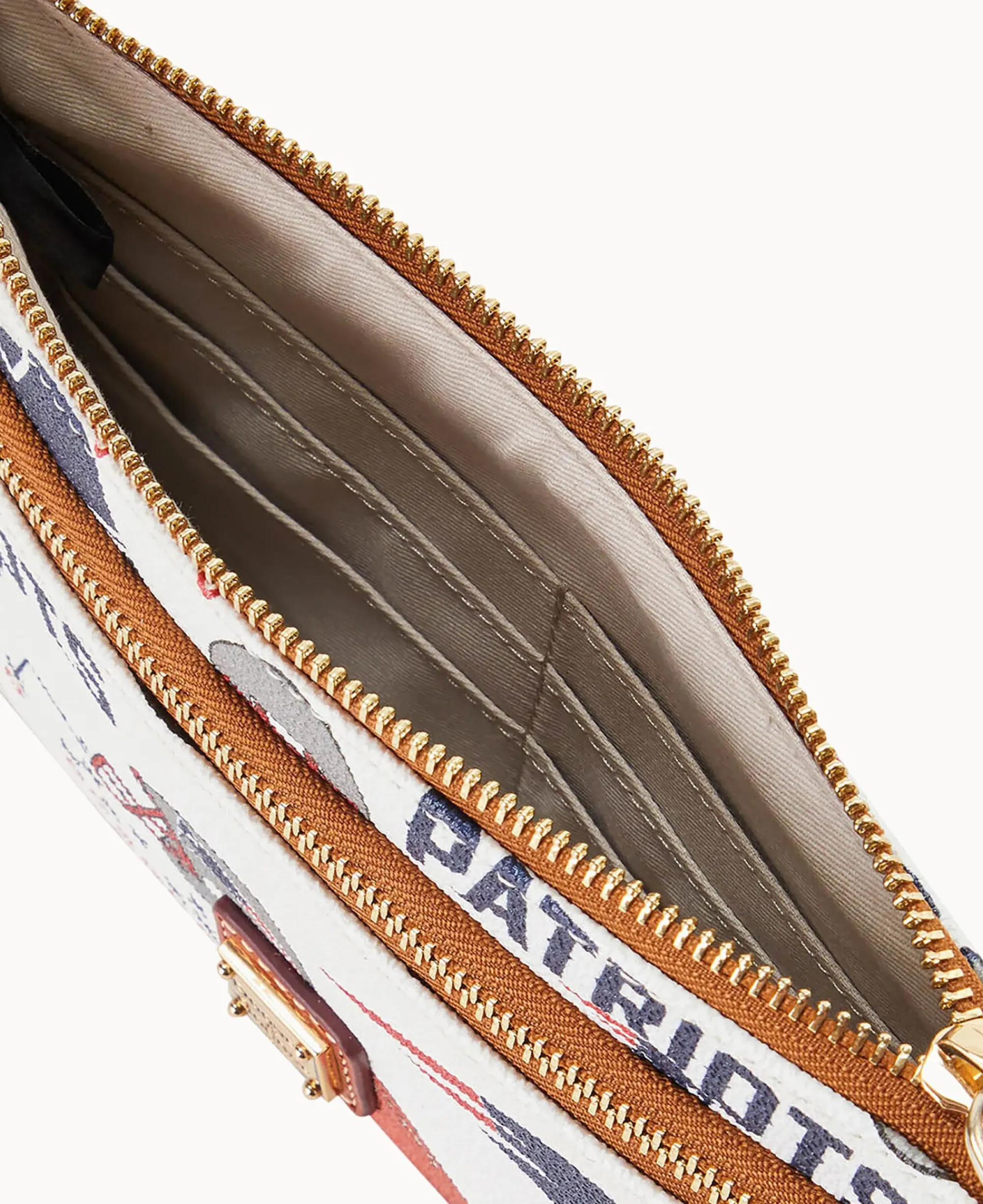 Dooney & Bourke Grab and Go|Wristlets<NFL Patriots Double Zip Wristlet New England Patriots