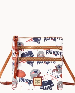 Dooney & Bourke Game Day Ready|Printed Fabric<NFL N S Triple Zip Crossbody PATRIOTS