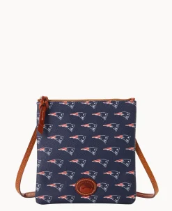 Dooney & Bourke Game Day Ready|Printed Fabric<NFL North South Top Zip Crossbody Patriots