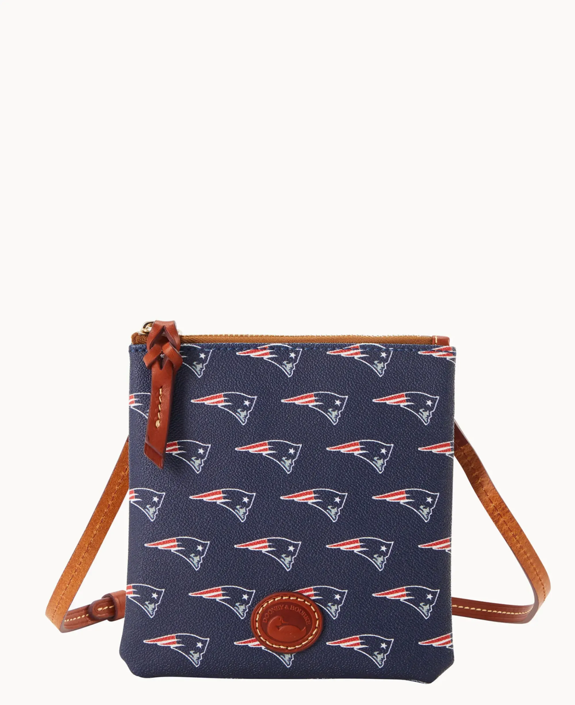 Dooney & Bourke Game Day Ready|Printed Fabric<NFL Small North South Top Zip Crossbody Patriots