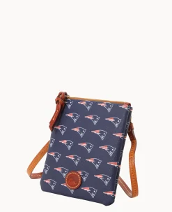 Dooney & Bourke Game Day Ready|Printed Fabric<NFL Small North South Top Zip Crossbody Patriots