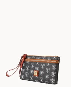Dooney & Bourke Grab and Go|Wristlets<NFL Raiders Double Zip Wristlet Las Vegas Raiders