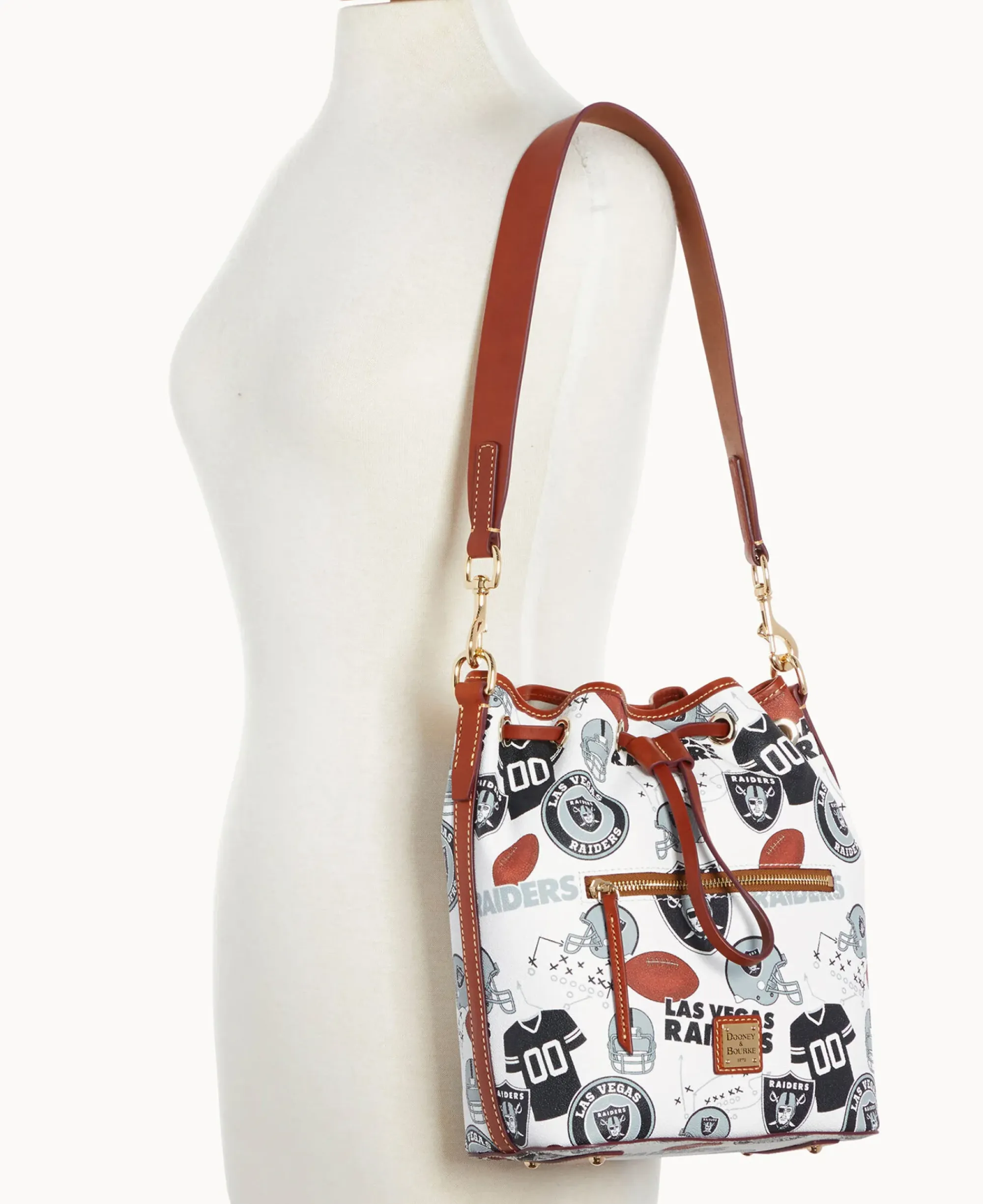 Dooney & Bourke Game Day Ready|Printed Fabric<NFL Drawstring RAIDERS