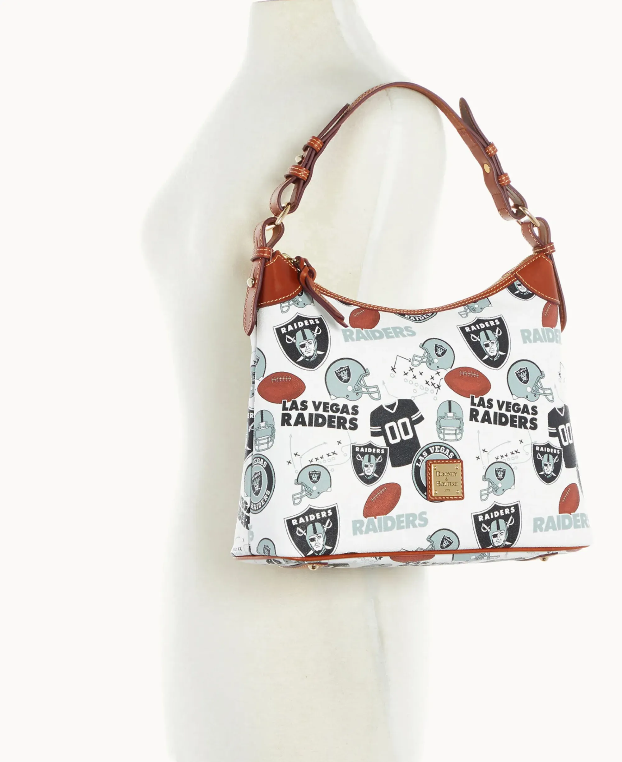 Dooney & Bourke Game Day Ready|Printed Fabric<NFL Hobo RAIDERS
