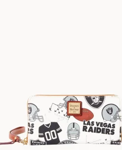 Dooney & Bourke Grab and Go|Wristlets<NFL Large Zip Around Wristlet RAIDERS
