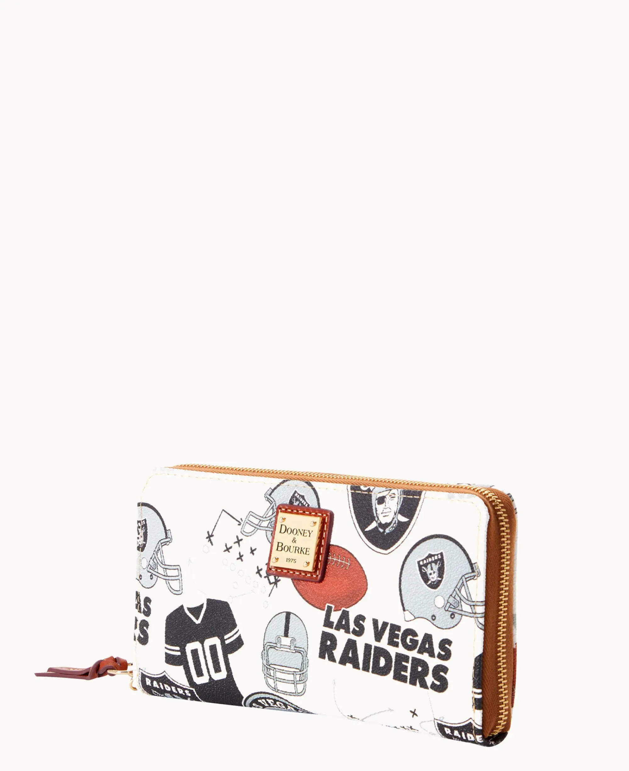 Dooney & Bourke Grab and Go|Wristlets<NFL Large Zip Around Wristlet RAIDERS