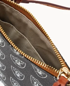 Dooney & Bourke Game Day Ready|Printed Fabric<NFL Small North South Top Zip Crossbody Raiders