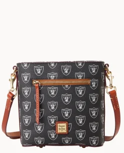 Dooney & Bourke Game Day Ready|Printed Fabric<NFL Small Zip Crossbody RAIDERS
