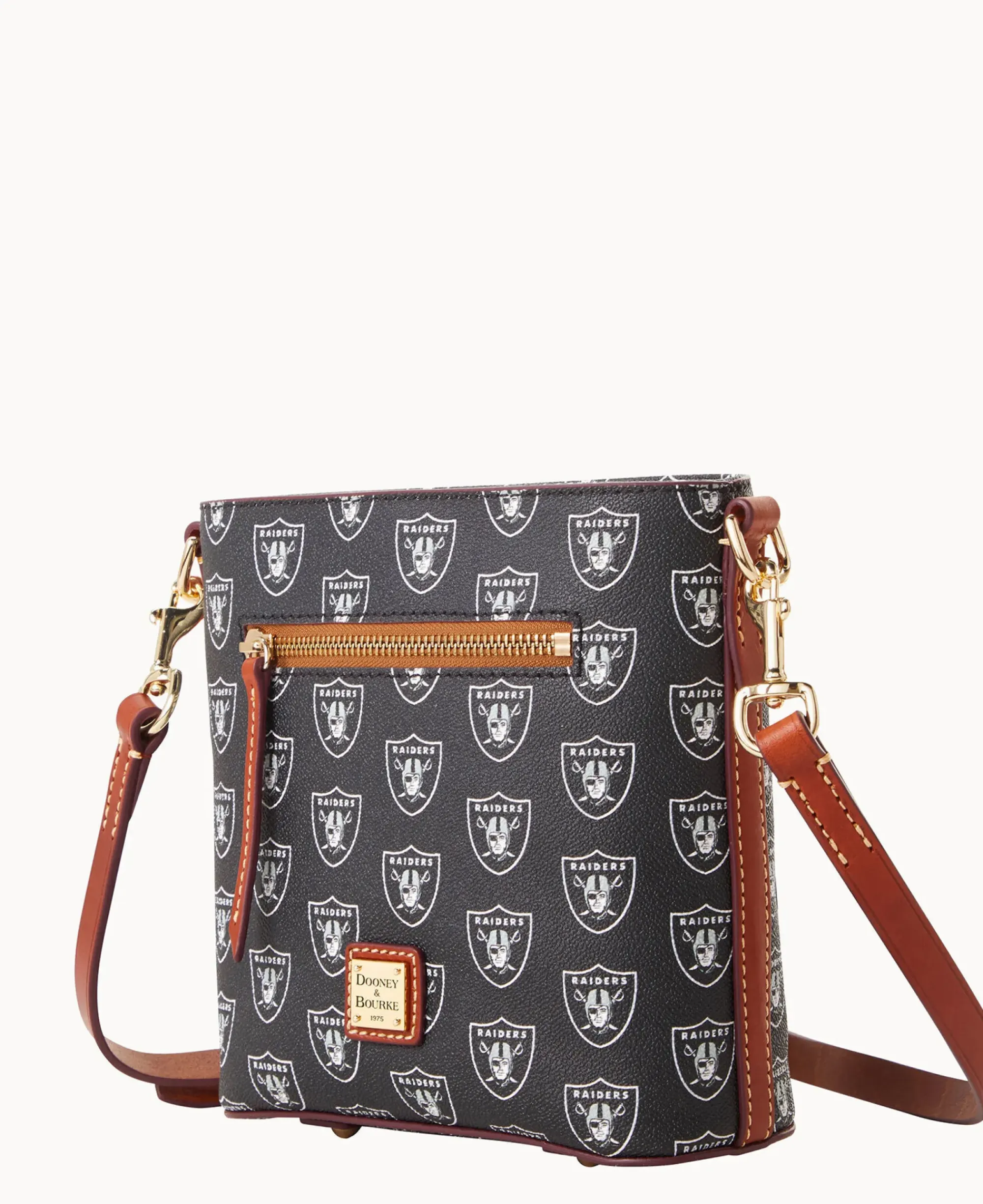 Dooney & Bourke Game Day Ready|Printed Fabric<NFL Small Zip Crossbody RAIDERS